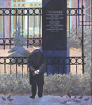 THE LUBLIN CEMETERY IN NOSCOW. Canvas, tempera. Jerusalem